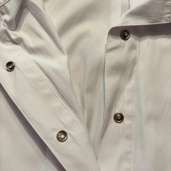 P Taylor White Long Sleeve Snap up Tunic Women's Size M Pockets Oversized - Picture 3 of 14